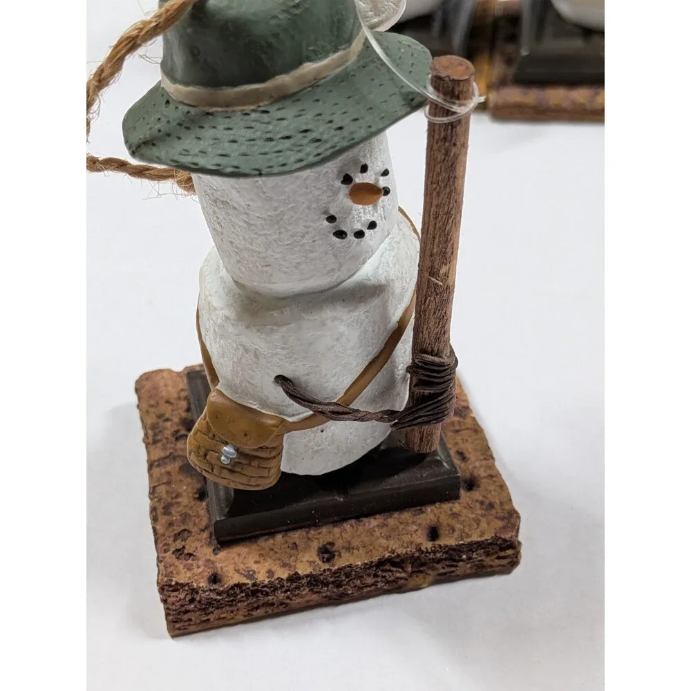S’mores Original Christmas Snowman Ornaments Lot of 5 NEEDS TLC, Missing Broken